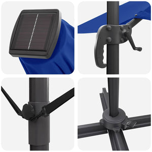 Blauer Roma Sonnenschirm mit LED