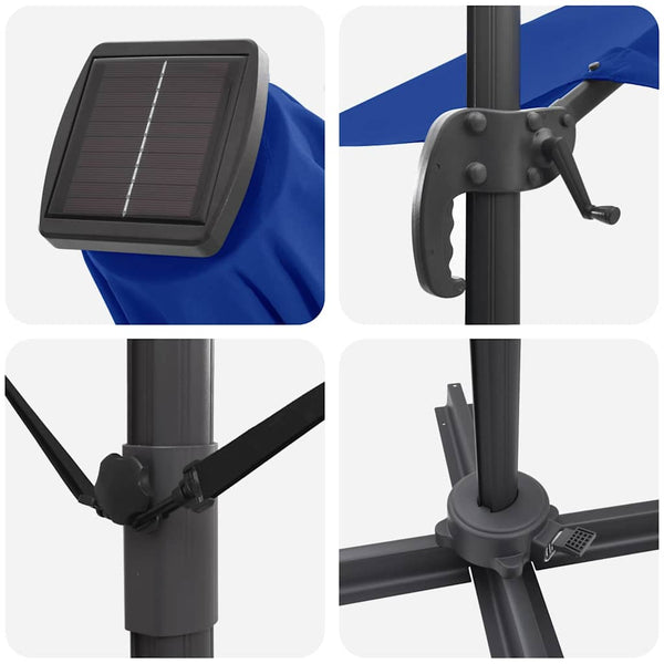 Blauer Roma Sonnenschirm mit LED