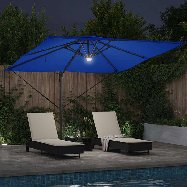 Blauer Roma Sonnenschirm mit LED