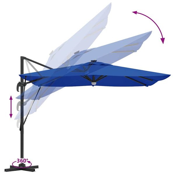 Blauer Roma Sonnenschirm mit LED
