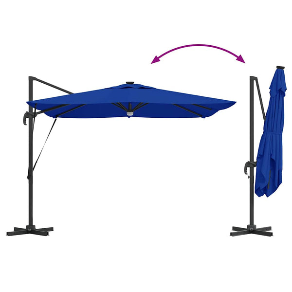 Blauer Roma Sonnenschirm mit LED