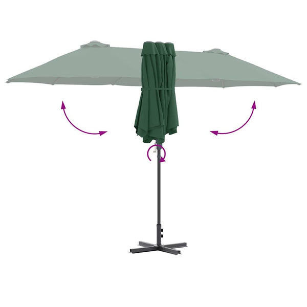 Grüner Garten-Sonnenschirm 370 cm