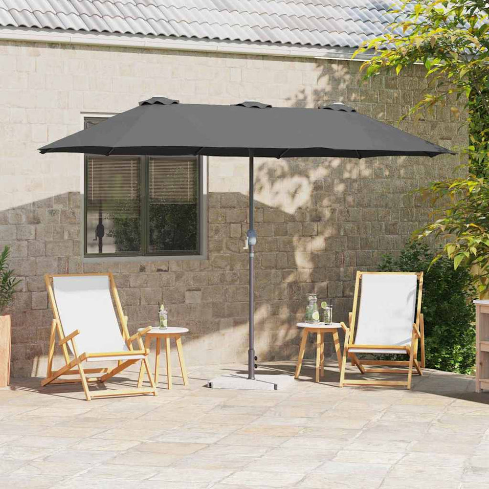 Anthrazitfarbener Garten-Sonnenschirm 370 cm