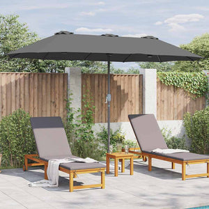 Anthrazitfarbener Garten-Sonnenschirm 370 cm