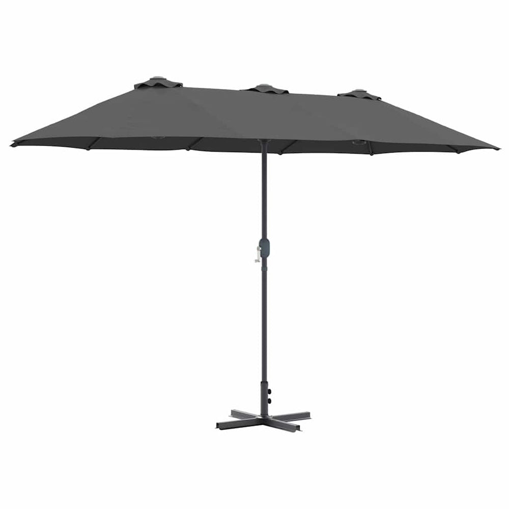 Anthrazitfarbener Garten-Sonnenschirm 370 cm