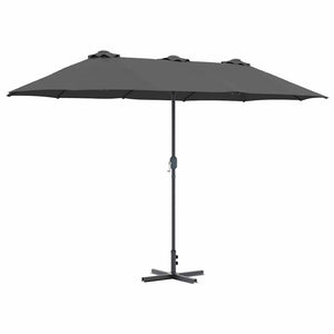 Anthrazitfarbener Garten-Sonnenschirm 370 cm