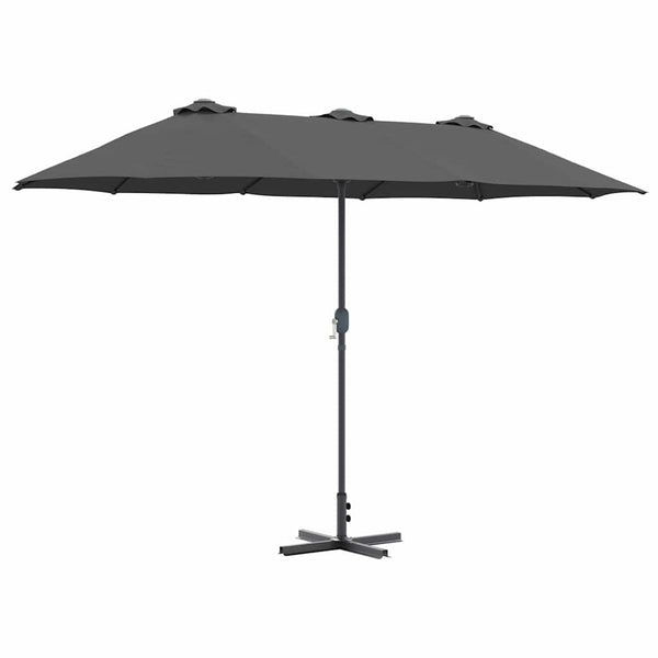Anthrazitfarbener Garten-Sonnenschirm 370 cm
