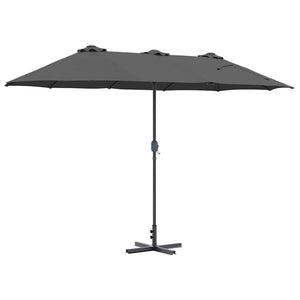Anthrazitfarbener Garten-Sonnenschirm 370 cm