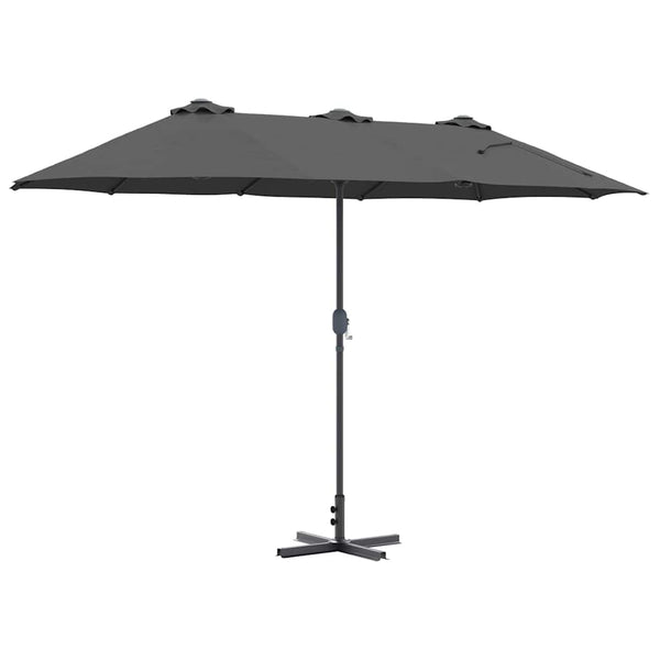 Anthrazitfarbener Garten-Sonnenschirm 370 cm