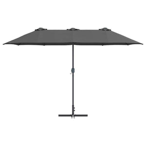 Anthrazitfarbener Garten-Sonnenschirm 370 cm