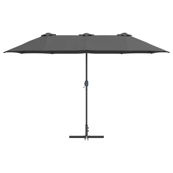Anthrazitfarbener Garten-Sonnenschirm 370 cm