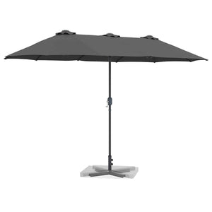Anthrazitfarbener Garten-Sonnenschirm 370 cm
