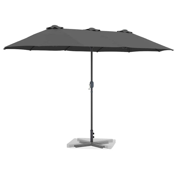 Anthrazitfarbener Garten-Sonnenschirm 370 cm