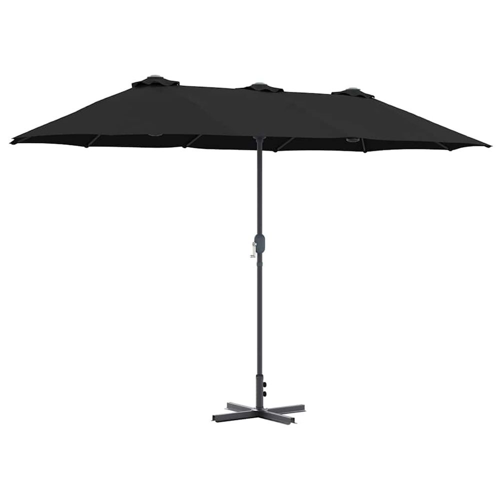 Schwarzer Garten-Sonnenschirm 370x197 cm