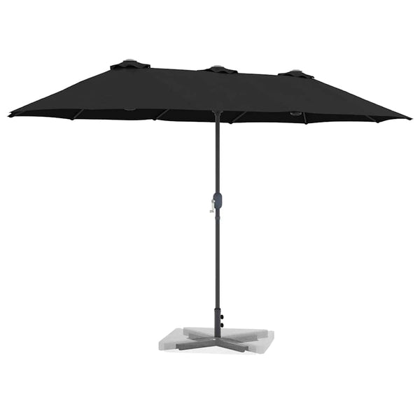 Schwarzer Garten-Sonnenschirm 370x197 cm