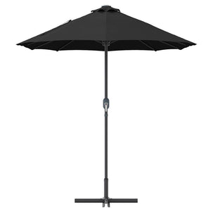 Schwarzer Garten-Sonnenschirm 370x197 cm