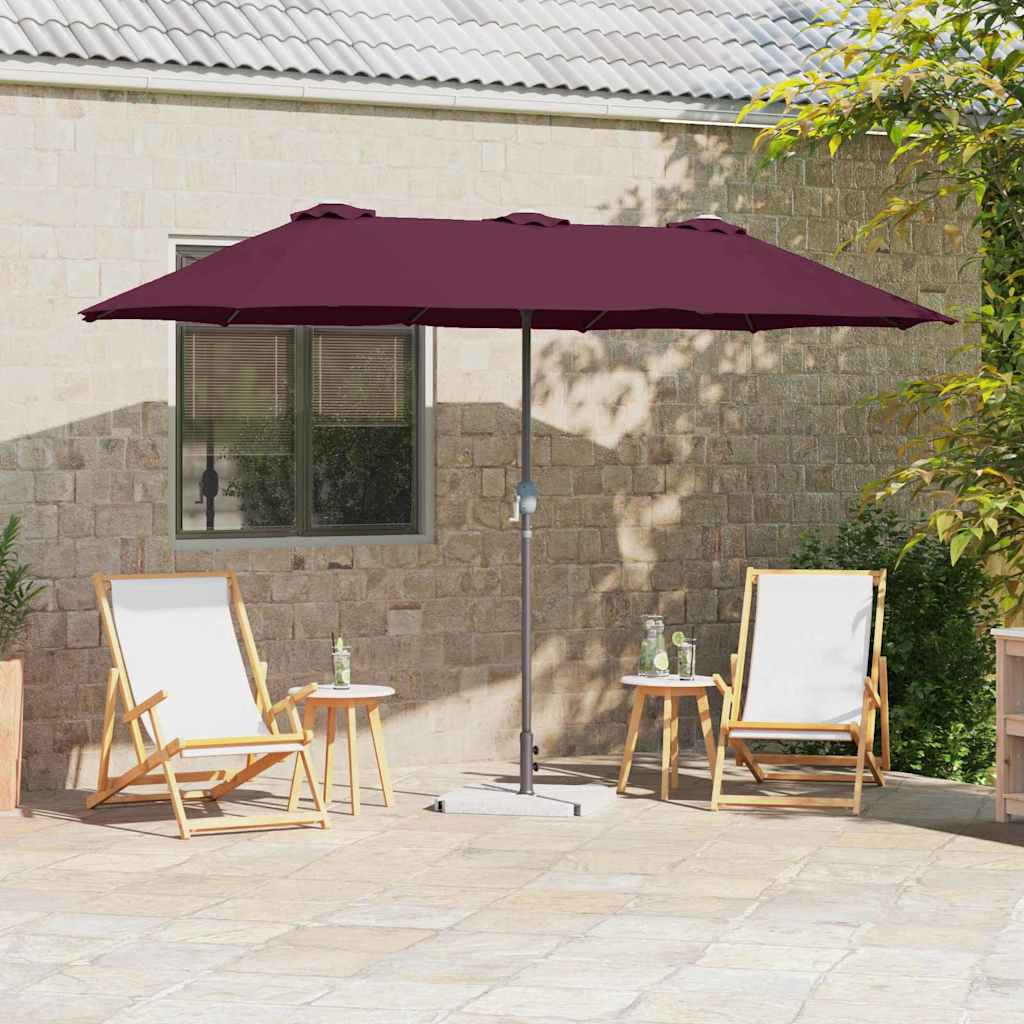 Bordeauxroter Garten-Sonnenschirm 370 cm