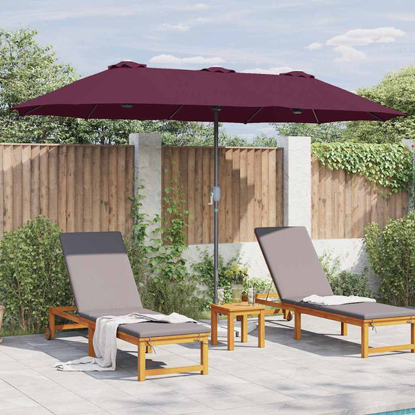 Bordeauxroter Garten-Sonnenschirm 370 cm