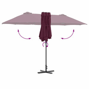Bordeauxroter Garten-Sonnenschirm 370 cm