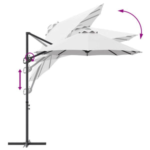 Sandfarbener Sonnenschirm, 372 cm