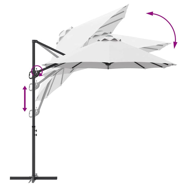 Sandfarbener Sonnenschirm, 372 cm