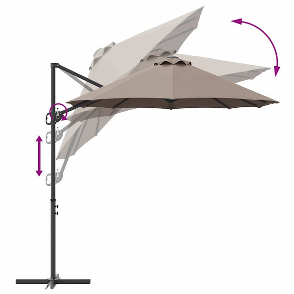 Taupe Sonnenschirm für Garten & Balkon