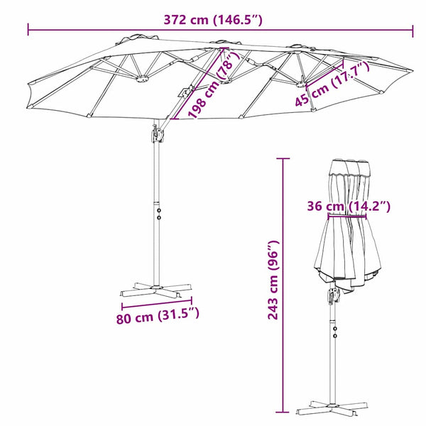 Taupe Sonnenschirm für Garten & Balkon