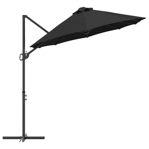 Schwarzer Sonnenschirm, 372 cm, UV-beständig