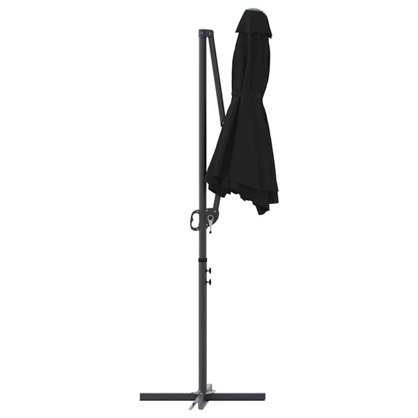 Schwarzer Sonnenschirm, 372 cm, UV-beständig