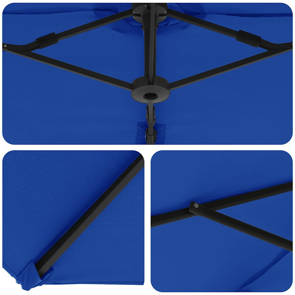Azurblauer Sonnenschirm, 372 cm