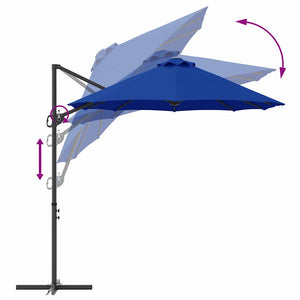 Azurblauer Sonnenschirm, 372 cm