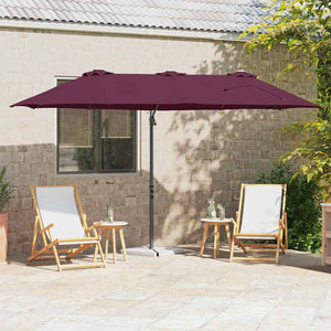 Bordeauxroter Sonnenschirm 372x198 cm