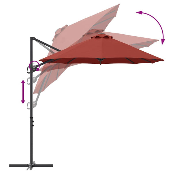 Terrakotta Sonnenschirm 372x198x243 cm