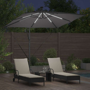 LED Sonnenschirm Anthrazit 249x249 cm