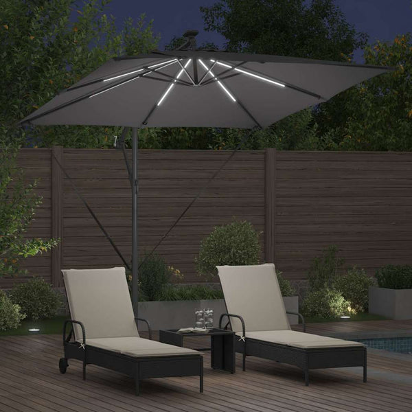 LED Sonnenschirm Anthrazit 249x249 cm