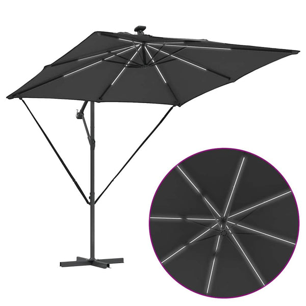 LED Sonnenschirm Anthrazit 249x249 cm