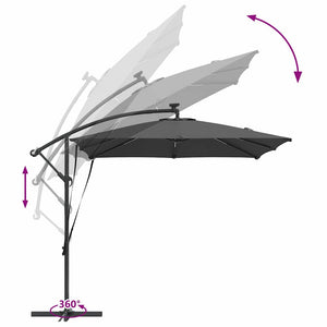 LED Sonnenschirm Anthrazit 249x249 cm