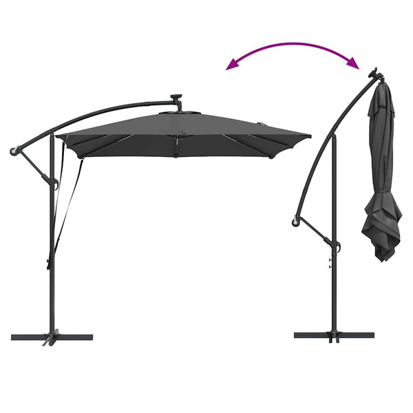 LED Sonnenschirm Anthrazit 249x249 cm