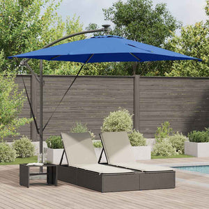 Azurblauer LED-Sonnenschirm 249x249 cm
