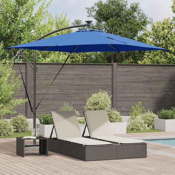 Azurblauer LED-Sonnenschirm 249x249 cm