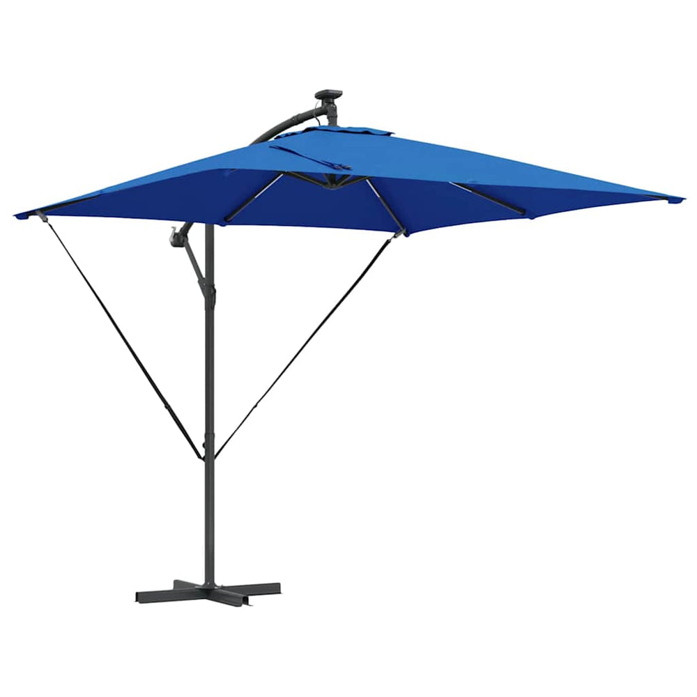 Azurblauer LED-Sonnenschirm 249x249 cm