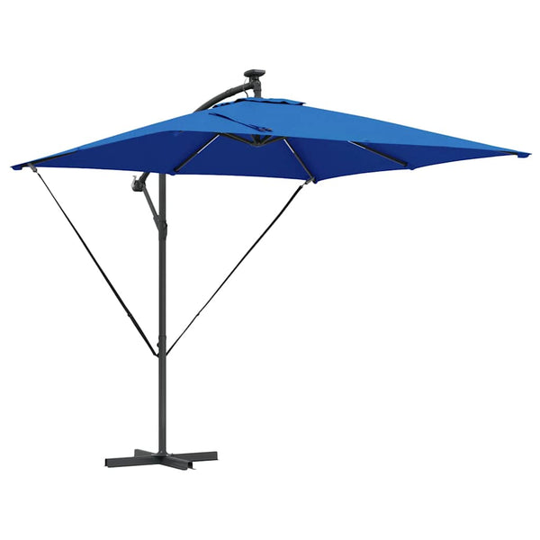 Azurblauer LED-Sonnenschirm 249x249 cm