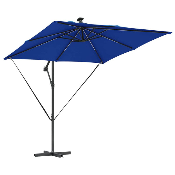 Azurblauer LED-Sonnenschirm 249x249 cm