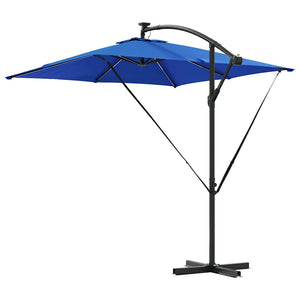 Azurblauer LED-Sonnenschirm 249x249 cm