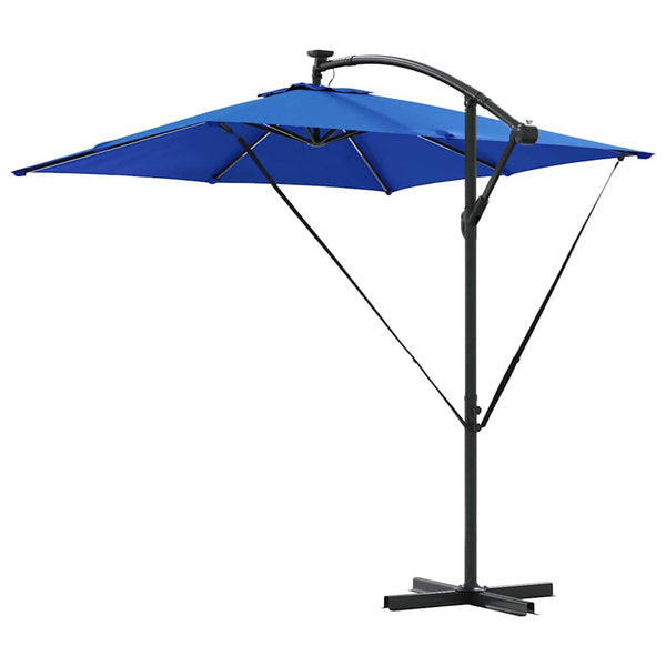 Azurblauer LED-Sonnenschirm 249x249 cm
