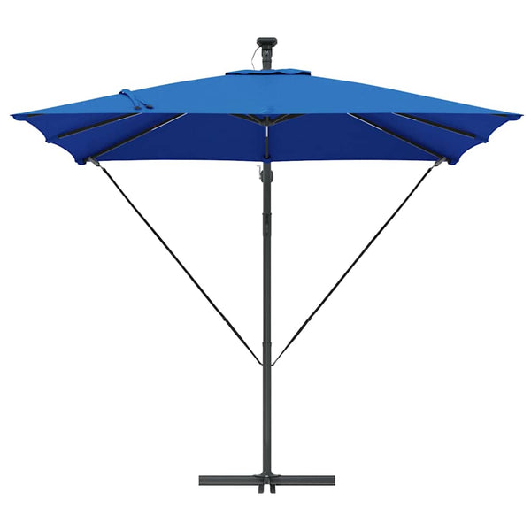 Azurblauer LED-Sonnenschirm 249x249 cm