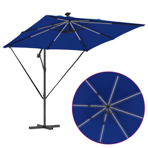 Azurblauer LED-Sonnenschirm 249x249 cm