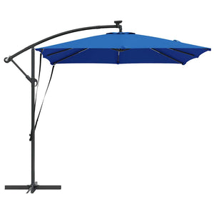 Azurblauer LED-Sonnenschirm 249x249 cm