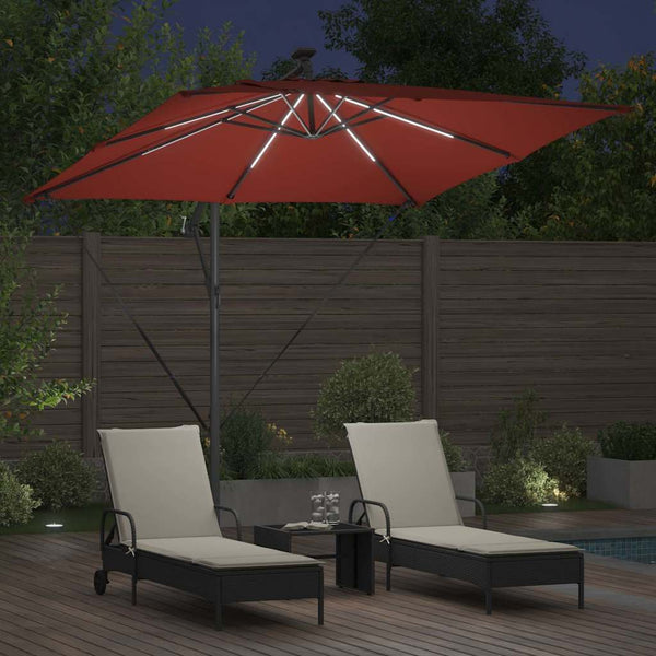 LED Sonnenschirm Terrakotta 249x249 cm