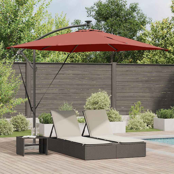 LED Sonnenschirm Terrakotta 249x249 cm